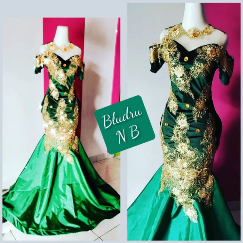 baju singer/baju penyanyi/baju duyung/baju bludru/ijo bludru simple