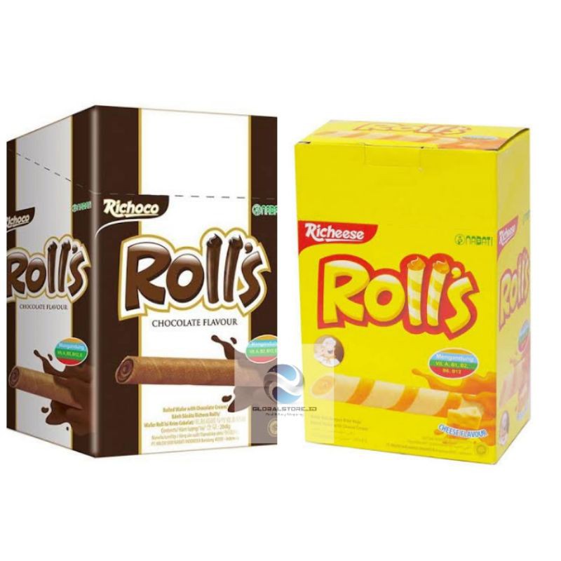 Richeese nabati rolls keju / richoco nabati rolls coklat / nabati big rolls 18gr