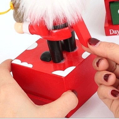 Kalender Kayu Natal Christmas Countdown Nutcracker Dekor Santa Snowman