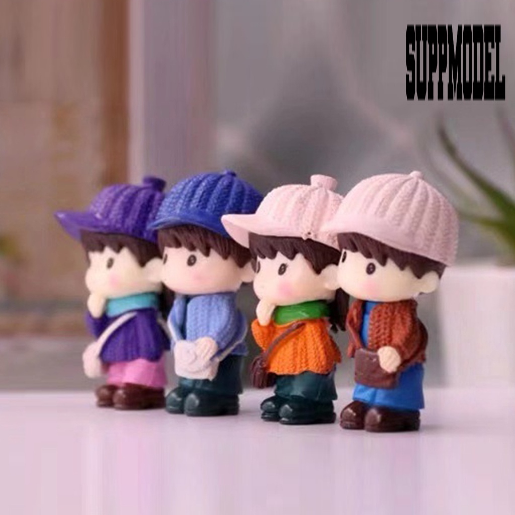 Suppmodel 4Pcs / Set Mainan Miniatur Figurin Boneka Bonsai Untuk Koleksi / Hadiah