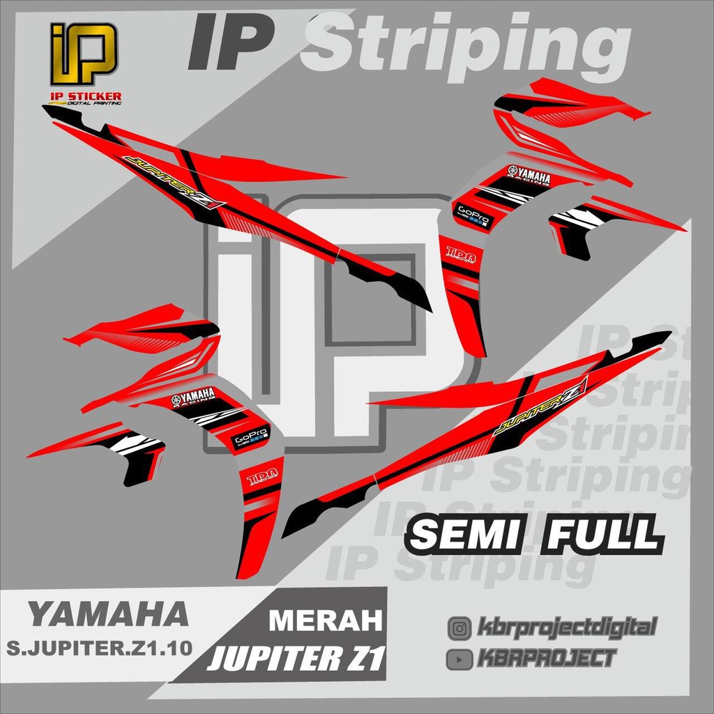 (cod) stiker motor - striping jupiter z1  - motor yamaha- motor - sticker variasi - Racing 10