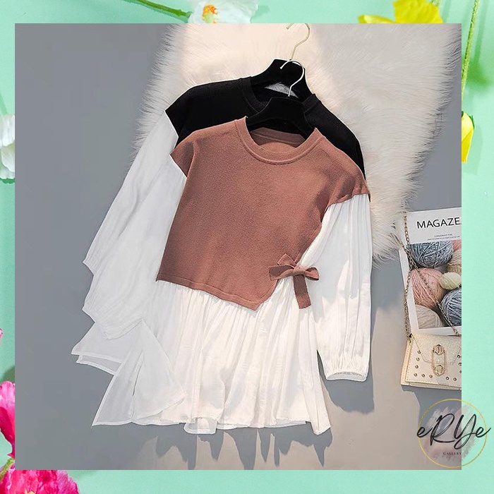 [Bisa COD] Freya Blouse - Fashion Atasan Kemeja Wanita Polos Kekinian Baju Cewek Kekinian Cantik Mur