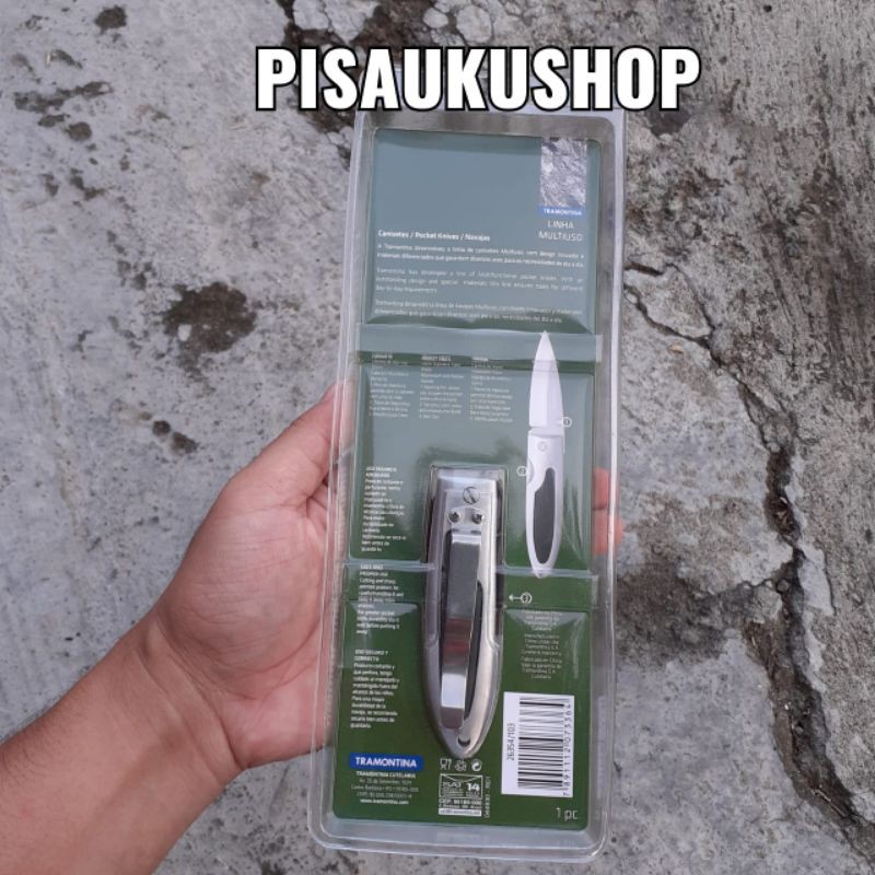 Pisau Lipat Tramontina Multi-Purpose Tray 26354/103 2 3/4 Pol with Clip Original Brazil