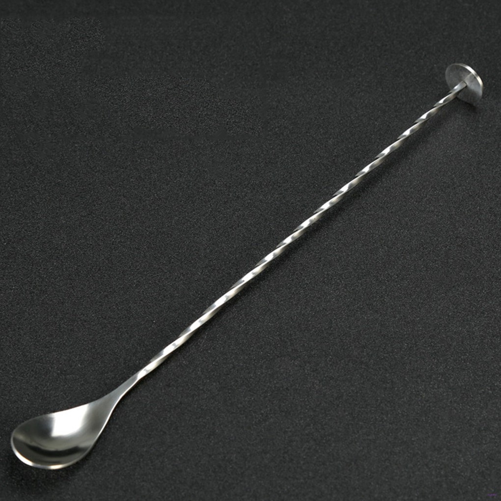 [READY STOCK] Stainless Steel Cocktail Bar Spoons Spiral Pattern Drink Shaker Muddler Stirrer Twisted Mixing Spoon