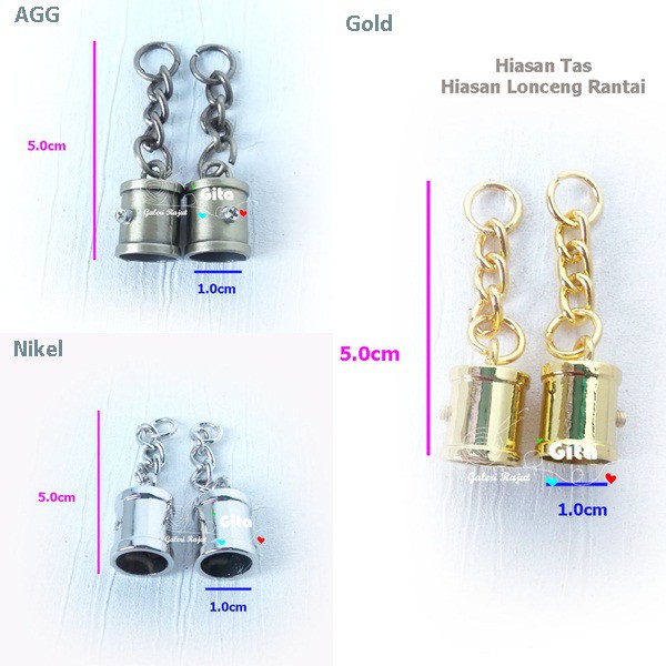 (2pcs) Hiasan Tas/Hiasan Lonceng Rantai/Lonceng Ring Tassel Impor