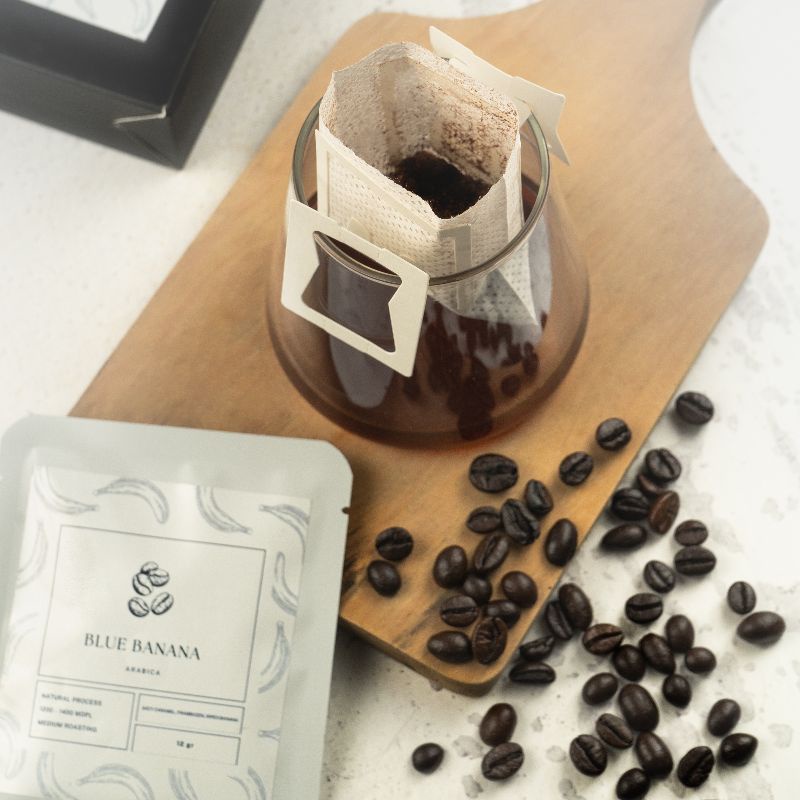 

Blue banana drip bag coffee