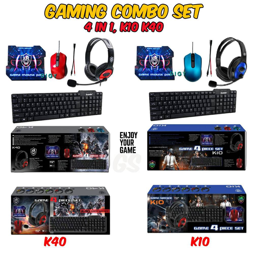 Paket Termurah Gaming Combo Set 4 in 1Combo Keyboard Gaming Plus Mouse dan Mousepad Gaming