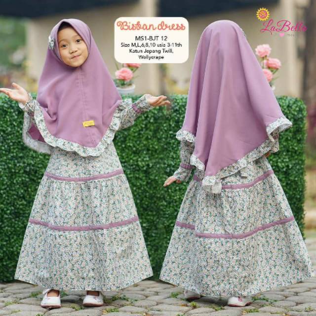 GAMIS SYAR'I ANAK LABELLA UMUR 3-4 TAHUN