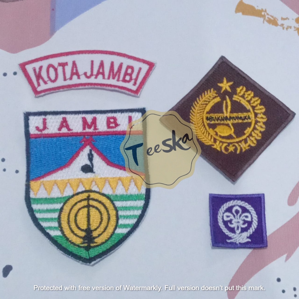 Jual Set Atribut Seragam Pramuka Logo Tunas Kelapa dan Wosm, Logo