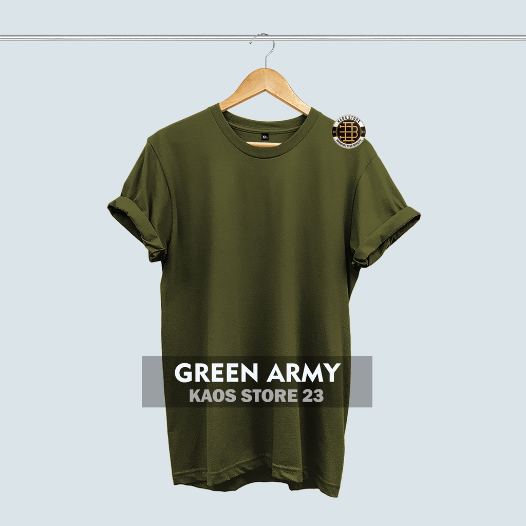 KAOS POLOS PRIA COTTON COMBED 30S-Hijau army