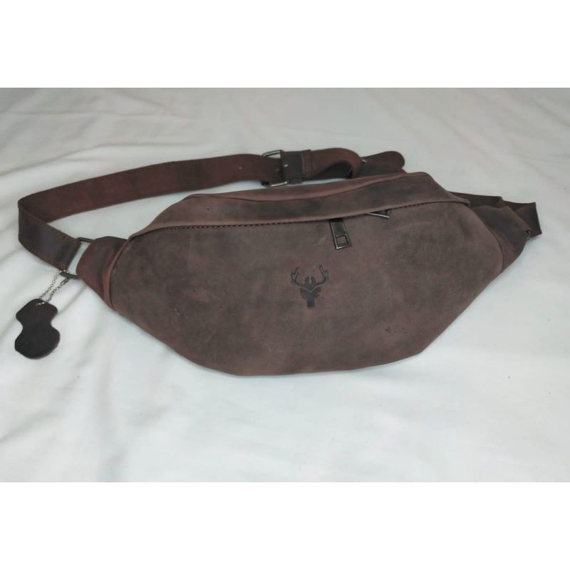 Tas Waistbag Full Kulit Sapi Crazy Horse vintage