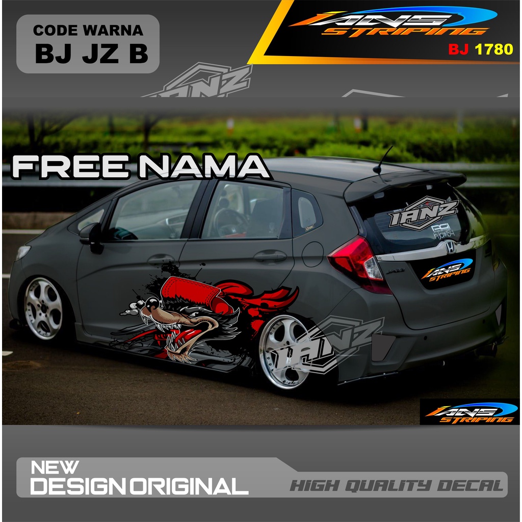 STIKER DECAL ANIMASI SRIGALA MOBIL HONDA JAZZ  AYLA AGYA AVANZA SWIFT YARIS / STIKER MOBIL DECAL MOBIL / STIKER VARIASI MOBIL AGYA AYLA JAZZ SITI CITY / DECAL STIKER MOBIL