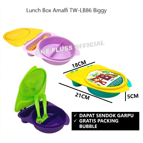 Lunch Box Set Amalfi / Kotak Makan Anak / Tempat Bekal + Sendok Garpu