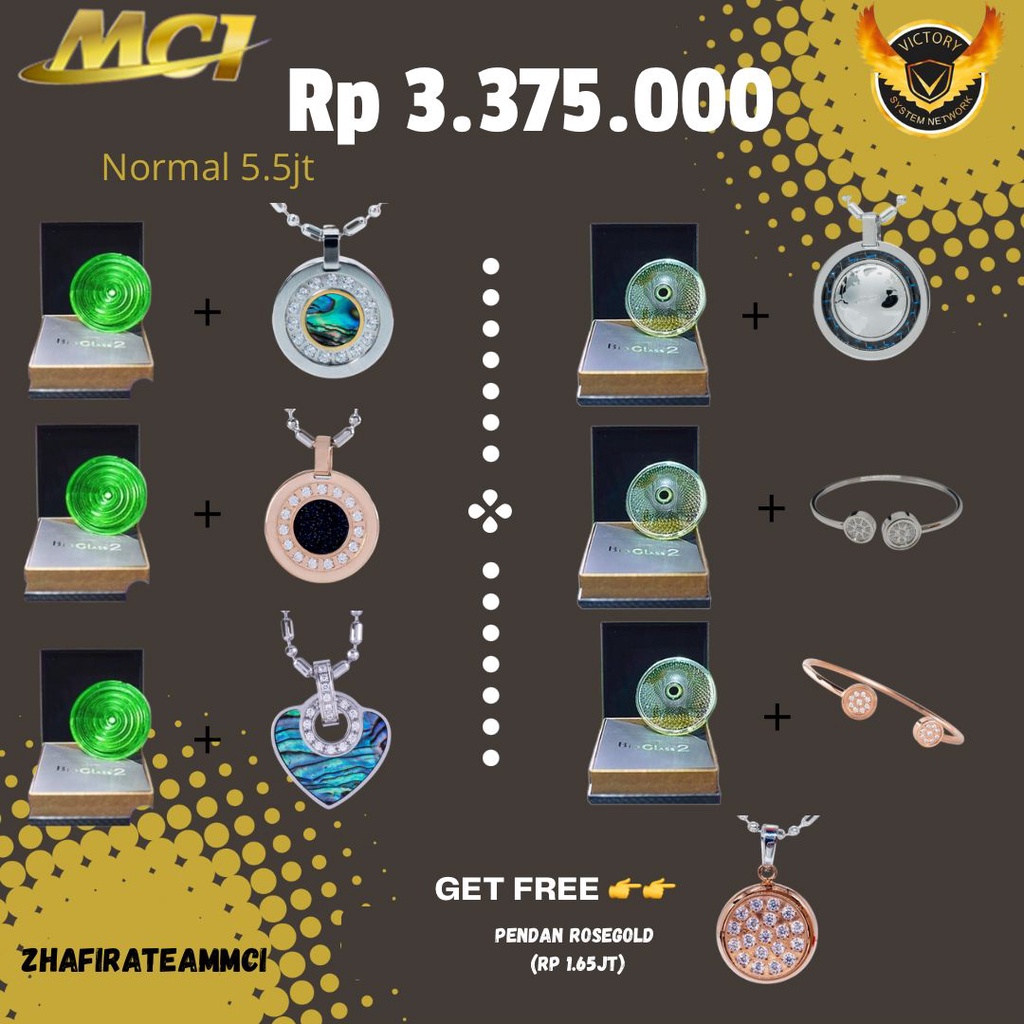 Paket wow+ Bioglass dan kalung/gelang