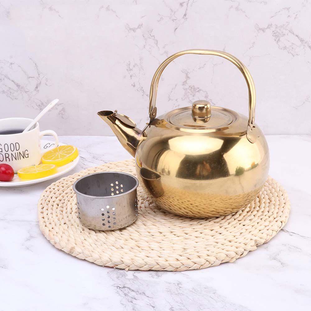 Nickolas1 Tea Kettle 1PC Removable Teh Dengan Saringan Filter Air Kopi Stainless Steel