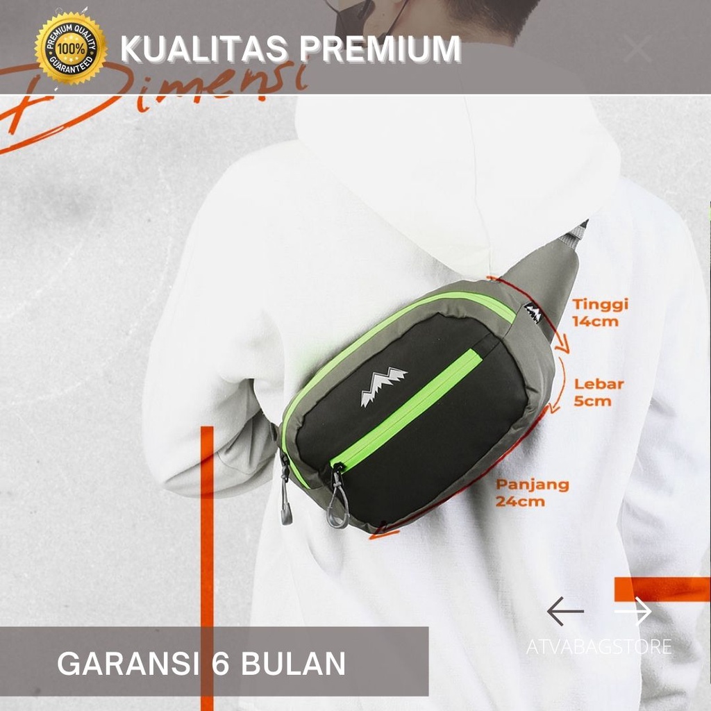 Tas Mini Kecil Import Distro Outdoor Korea Murah Original Sport Selempang Slingbag Weistbag Pria A3