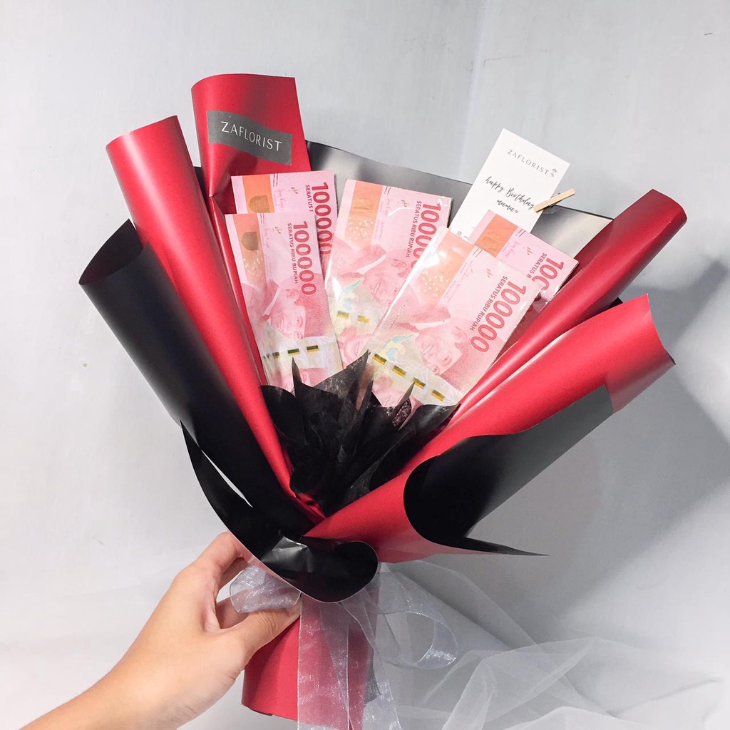 MONEY BOUQUET-BOUQUET UANG-BIRTHDAY GIFT-GRADUATION GIFT-PECAHAN UANG 100K