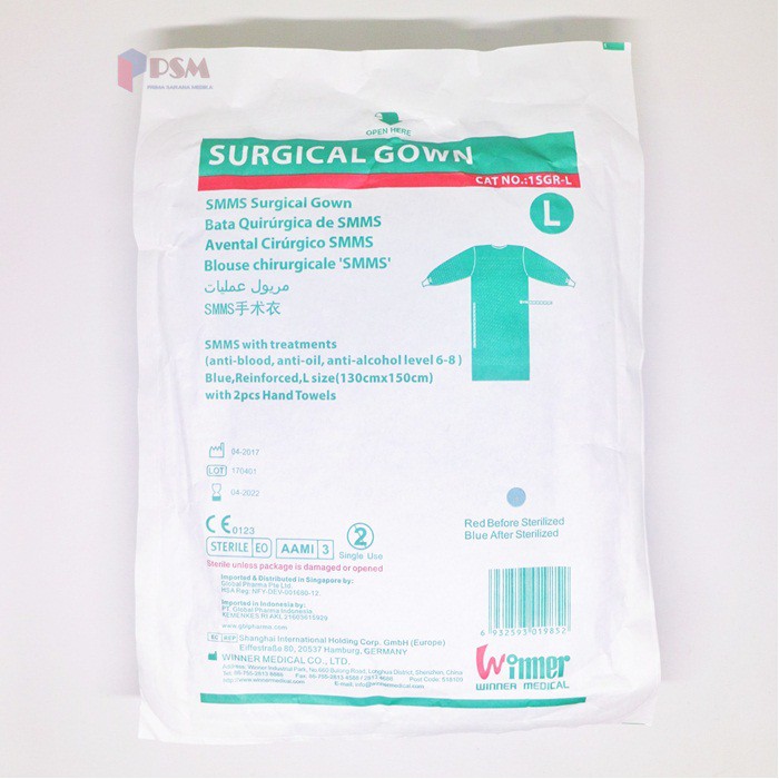 Surgical Gown Disposable Sterile / Baju APD Operasi - Winner