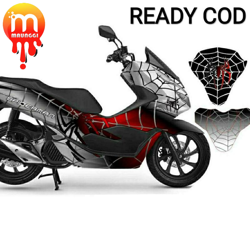 Decal pcx 150 full body Striping motor pcx full motif spiderman Sticker motor variasi Stiker pcx 150