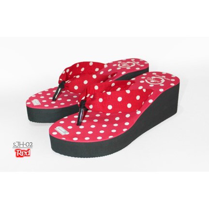 sandal wedges sponge motif polkadot