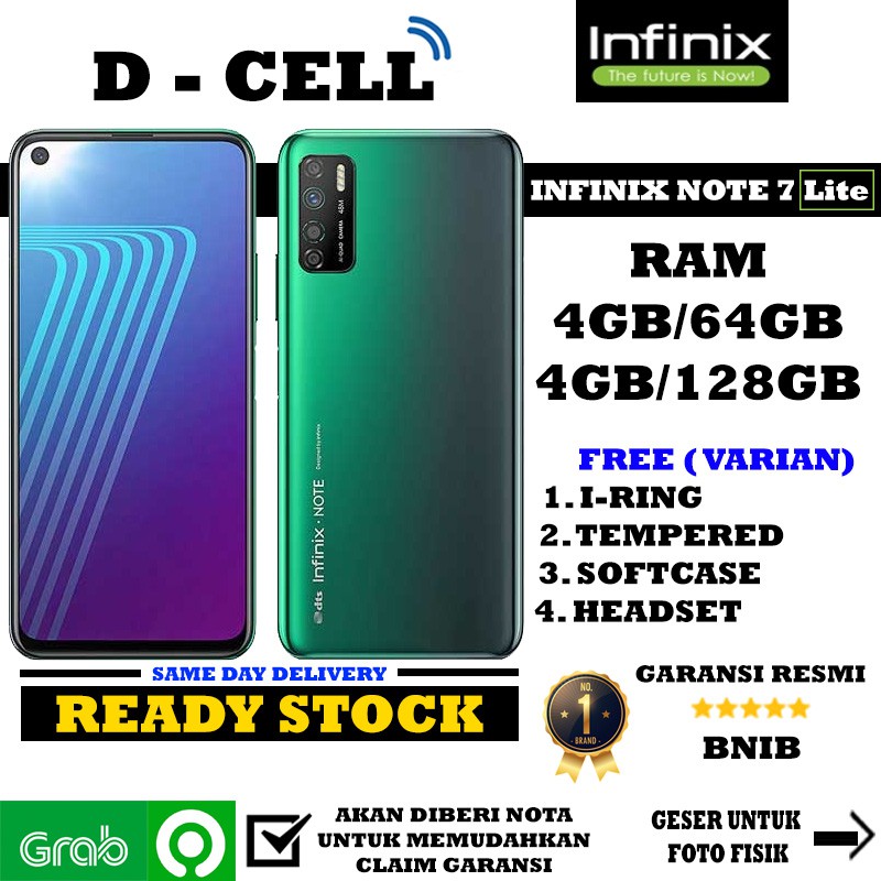 Infinix Note 7 Lite 2020 4GB/64GB - 4GB/128GB 4GB Ram 64GB & 128GB Internal Garansi Resmi