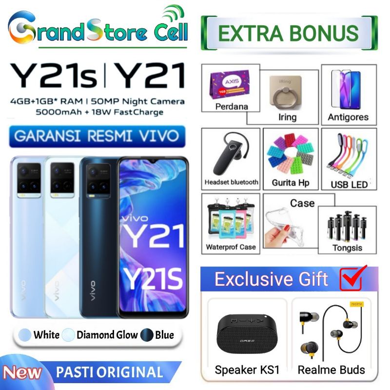 VIVO Y21 4/64 | Y 21A 4/64 | Y21s - Y21 s 4/128 | Y02T 4/64 GARANSI RESMI VIVO