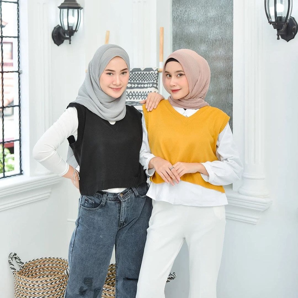 Nara Grosir - Natha Crop Vest | Fashion Terkini | Sweater Termurah