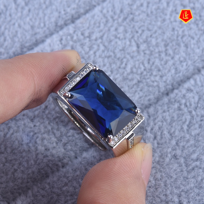 [Ready Stock]Personalized Fashion Inlaid Green Tourmaline Ring 18K Gold