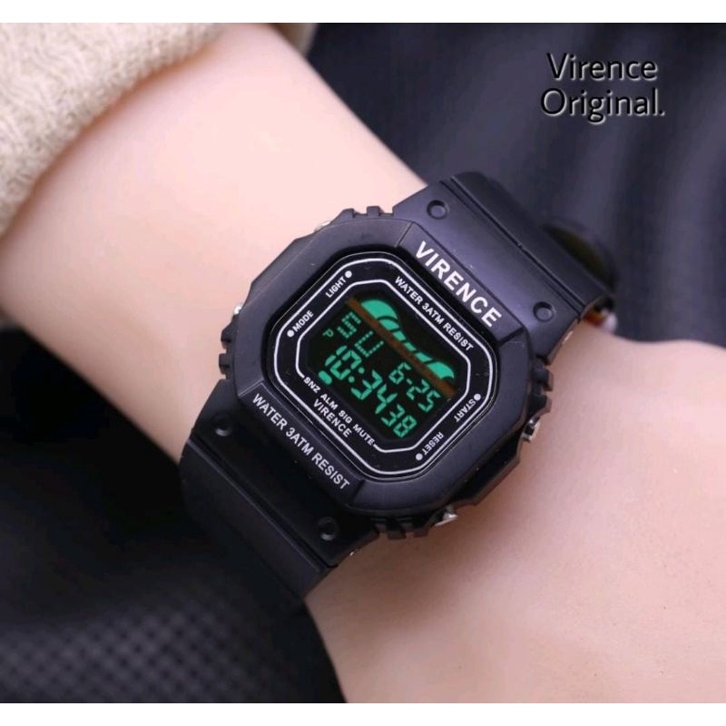 Jam Tangan Virence Digital Led Rubber Jam Tangan Terlaris Best Seller Jam Tangan Pria Wanita