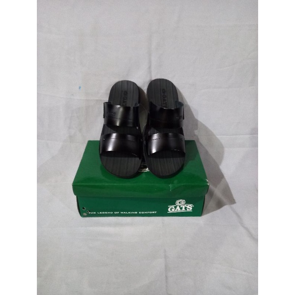 Sandal kulit ban dua pria GATS SR 002 HITAM