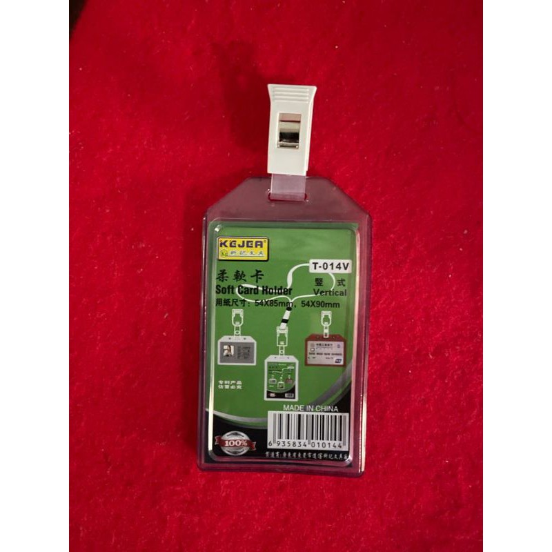 

Id card name tag holder single card plus jepit penjepit bank mandiri