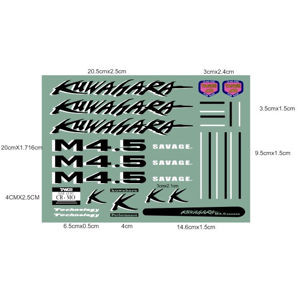 Water Slide Decal Sepeda Kuwahara M4.5 savage