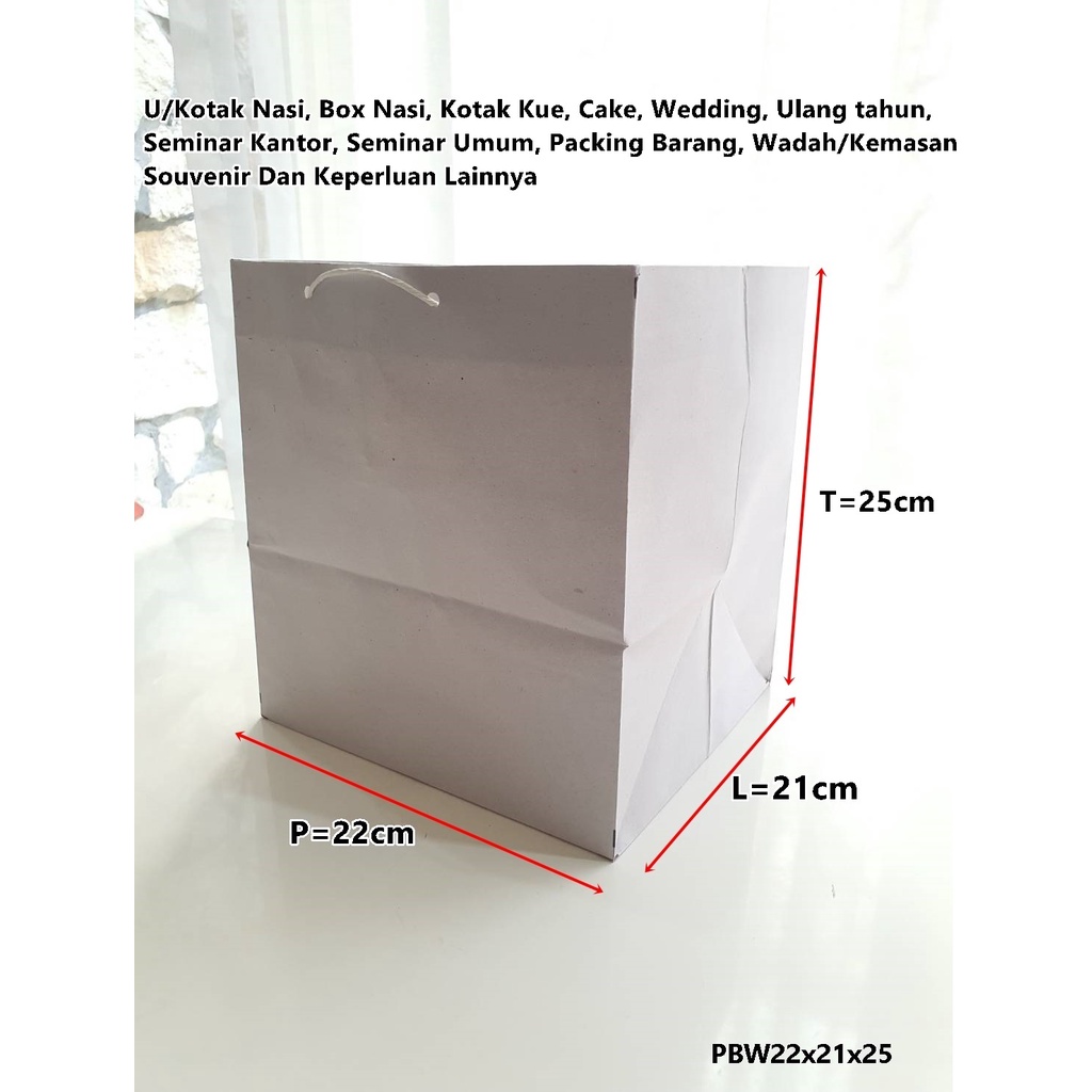 

Paper Bag Tas Kantong Kertas Paperbag Putih Box Nasi Kotak Goodie Bag Kardus Dus Dos Kue Makanan