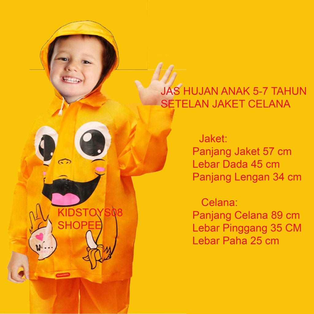 Jas Hujan Anak Perempuan 5-7 Tahun Mantel Hujan Anak