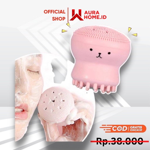 Facial Cleansing Pad Scrub Octopus Jellyfish / Facial Cleansing Tools Sponge Brush Pembersih Wajah B