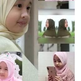 ➷ HIJAB KERUDUNG JILBAB PASHMINA ANAK KARET CERUTY ♕