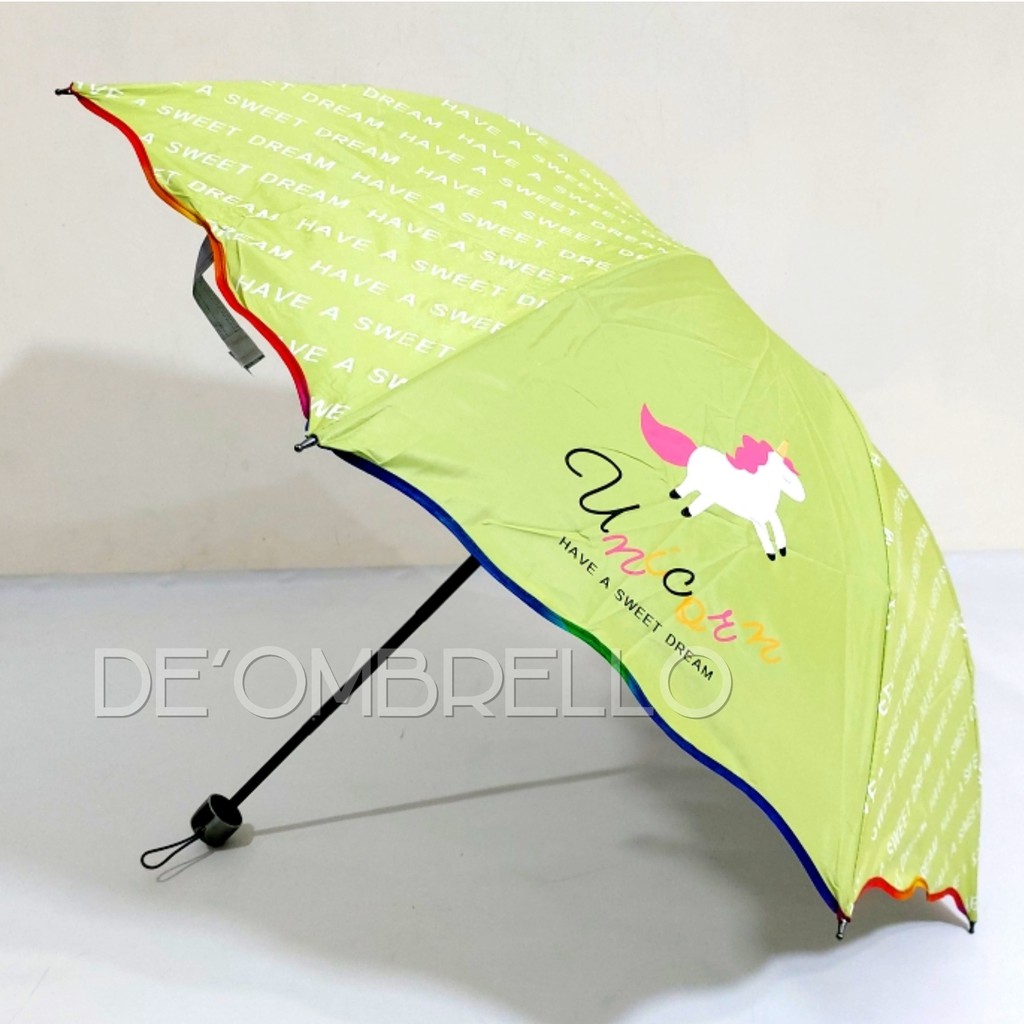 (487)Payung Lpt 4 Fancy Motif Unicorn HAVE A SWEET DREAM Anti UV