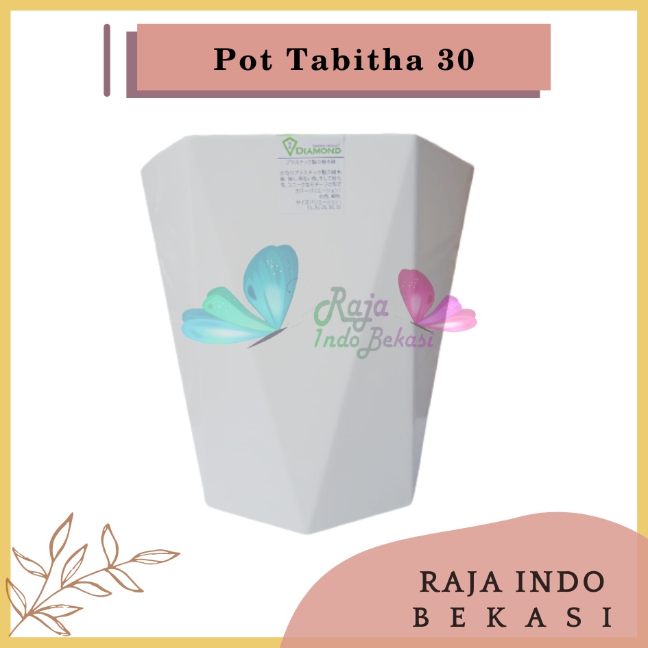 Pot Tabitha Diamond 30 Putih Pot Bunga Tanaman Tinggi Pot Diamond Tabitha Putih Pink 20 25 30 35 Grosir - Bukan Pot Tabitha Prisma 20 30