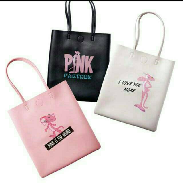 pink panther tote bag miniso