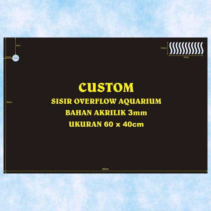 Sekat Aquarium Sisir Overflow Akrilik Hitam 3mm Ukuran 60 x 40cm