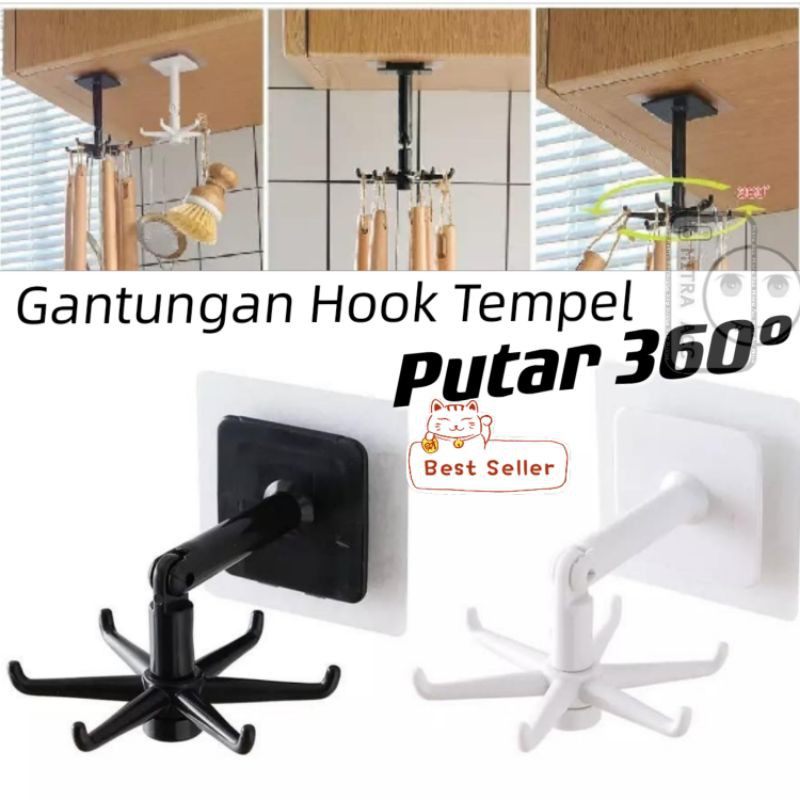 RAK PENGAIT GANTUNGAN TEMPEL DINDING PUTAR 360 PERALATAN DAPUR MASAK