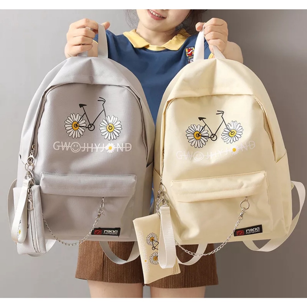 BARU 2023 Tas Sekolah Korean Style Tas Ransel Wanita Backpack Korean Fashion Tas