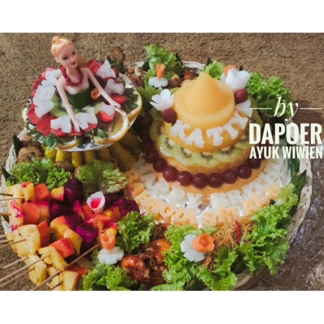 

Tumpeng Nasi mix tumpeng Puding buah