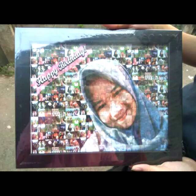 Bingkai Cetak Foto Desain Mozaik Foto 10r untuk Hadiah