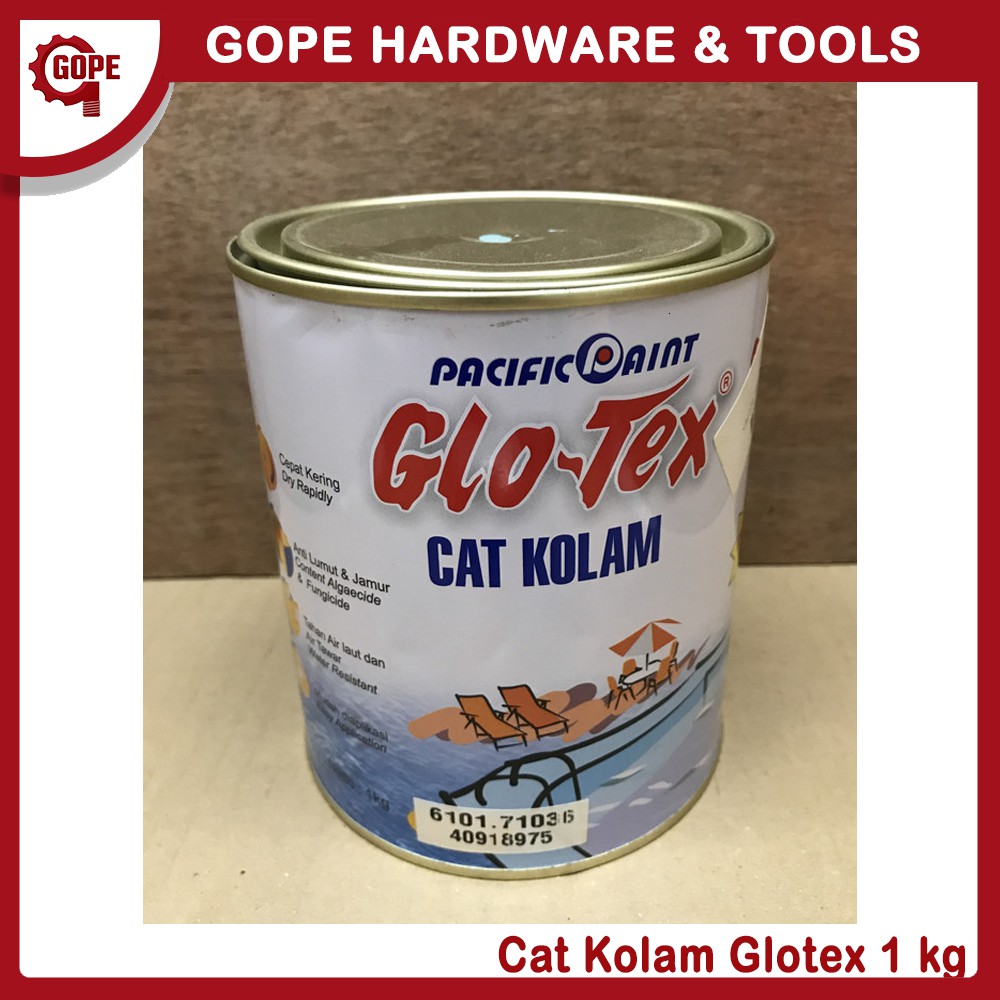  CAT KOLAM GLOTEX  1 KG TERSEDIA WARNA BIRU PUTIH 