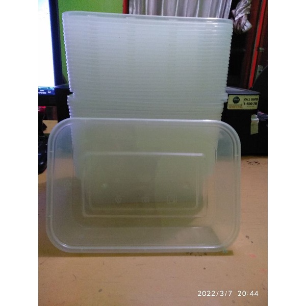 Kotak makan plastik 500 ml/Thin food container 500 ml