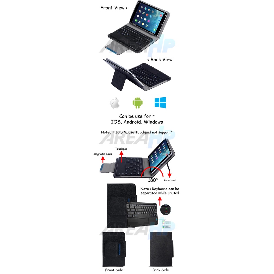 Keyboard Removable Touchpad Case Casing Cover Alldocube Tab Tablet Android 10.5 Inch iWork 20 Pro