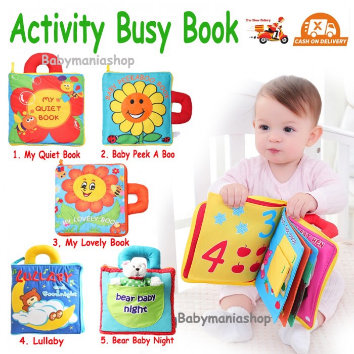 Buku Kain Edukasi Sensory Soft Book Activity Busy Cloth Book Buku Bayi Anak Softbook Lullaby