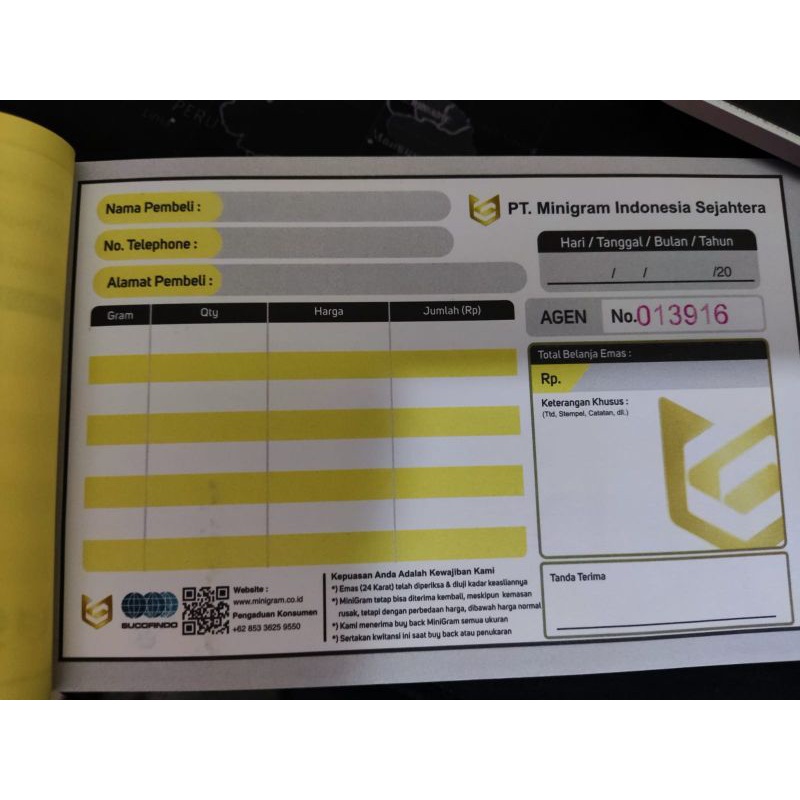 

KWITANSI / NOTA MINIGRAM TAMBAHAN