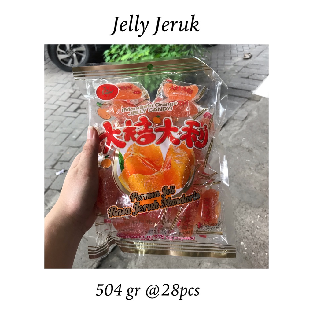 

JELLY JERUK ISI 28 PCS 504 GRAM MANDARIN ORANGE JELLY CANDY PERMEN JELI RASA JERUK MANDARIN